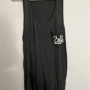 Cali Graphic Dark Gray Tank Top